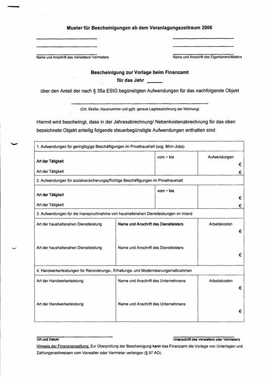 Erfassung Und Ausweis Der Nach 35a Estg Begunstigten Aufwendungen